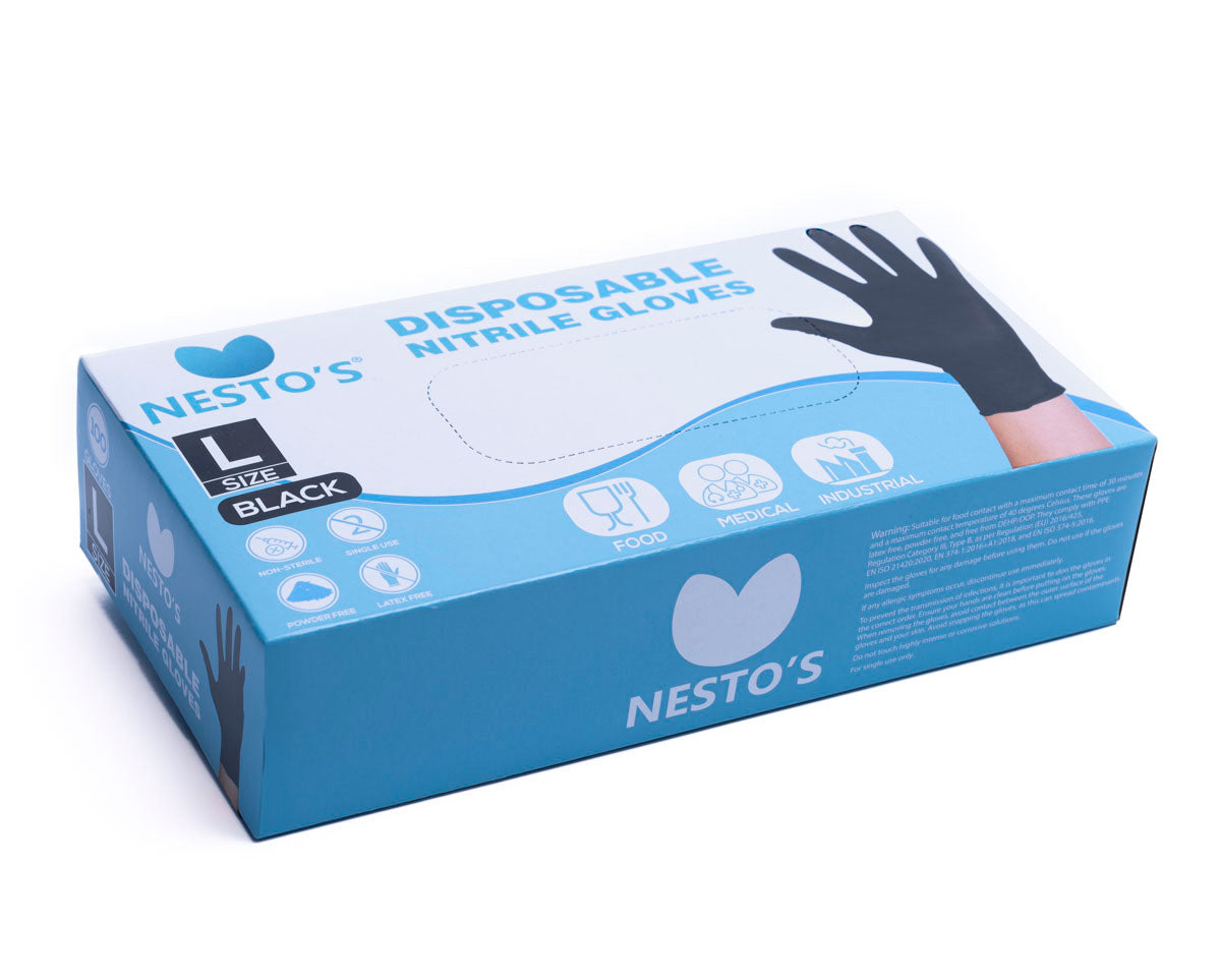 Nitrile wegwerp handschoenen zwart