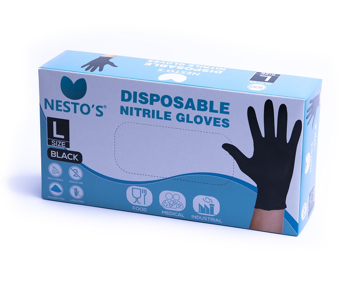 Nitrile wegwerp handschoenen zwart