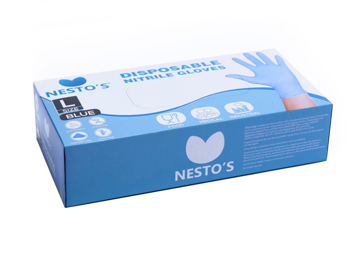 Nitrile wegwerp handschoenen blauw