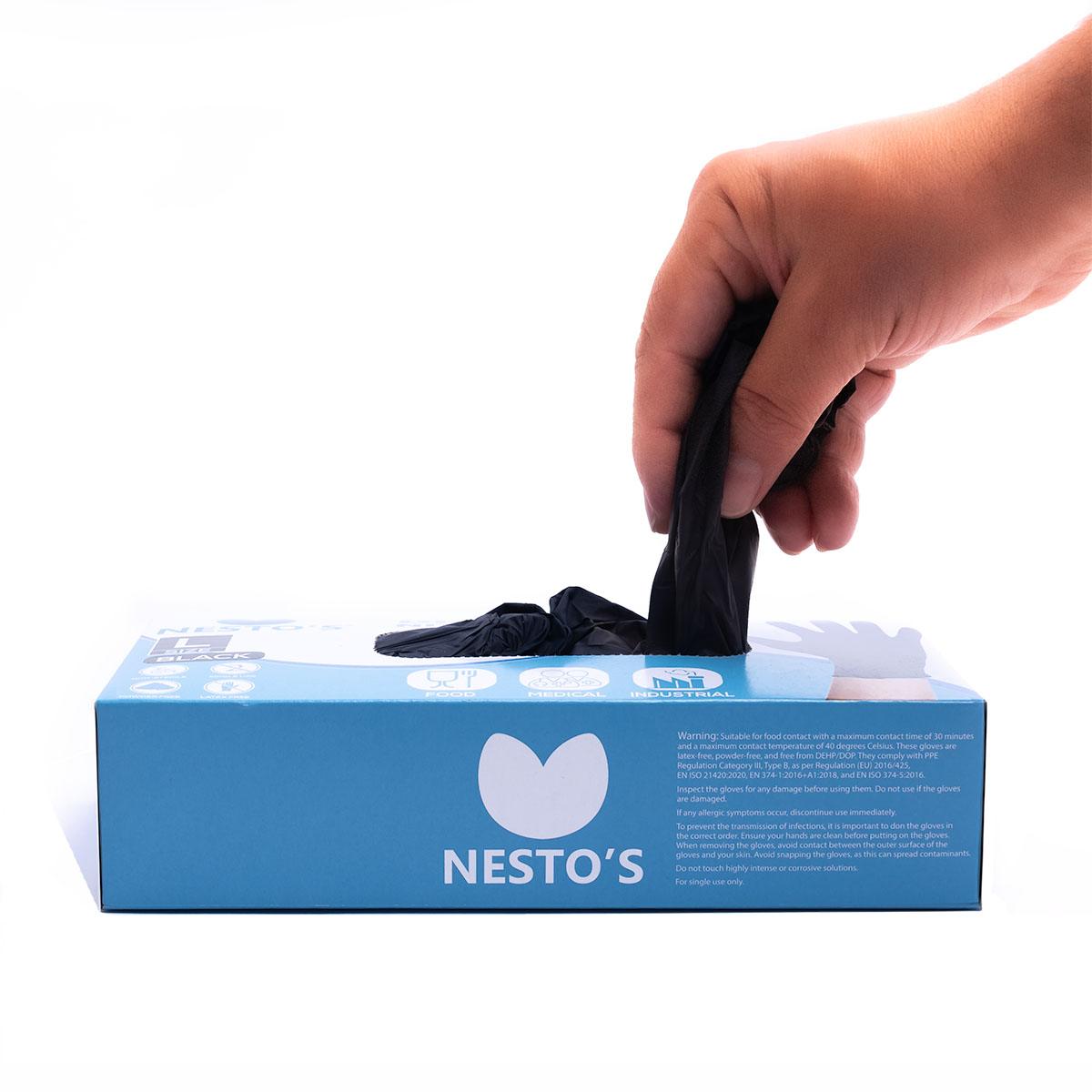 Nitrile wegwerp handschoenen zwart