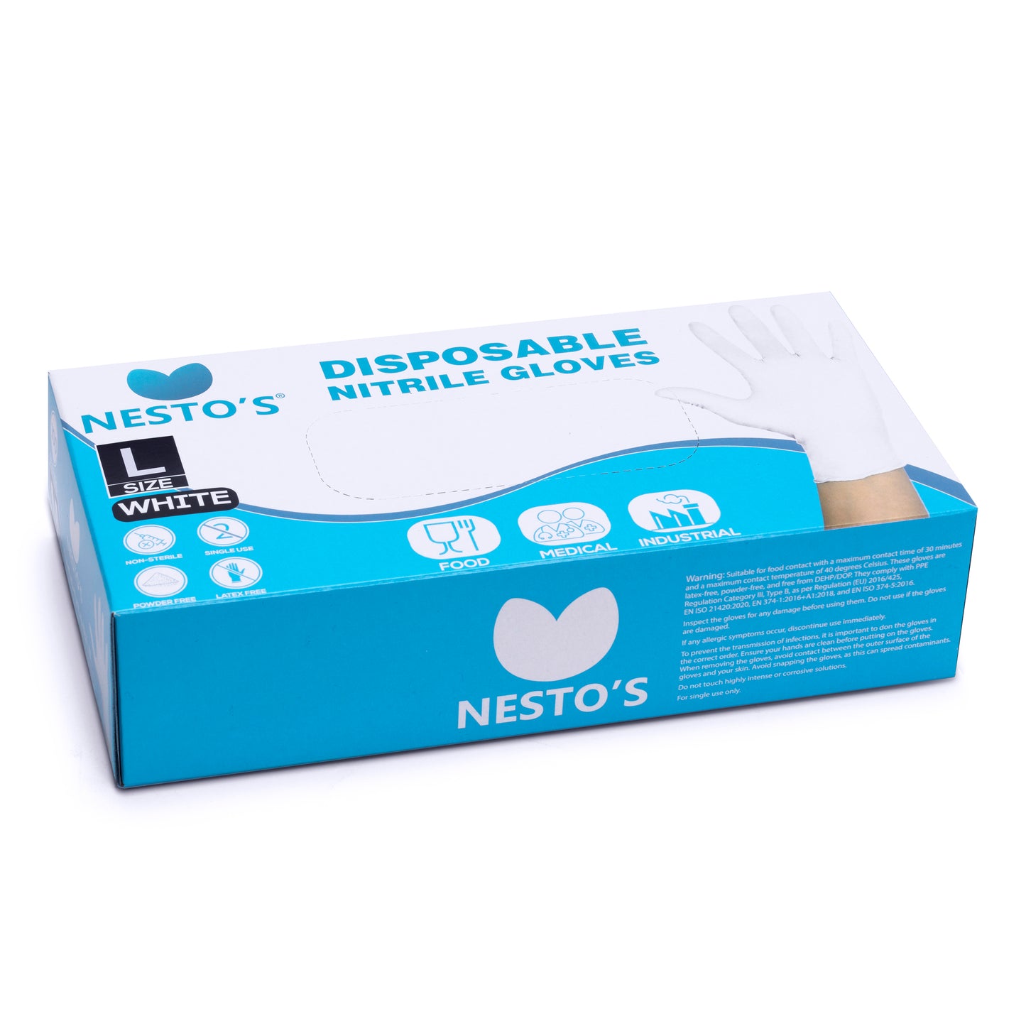 Nitrile wegwerp handschoenen wit