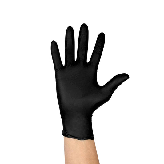 Nitrile wegwerp handschoenen zwart maat L